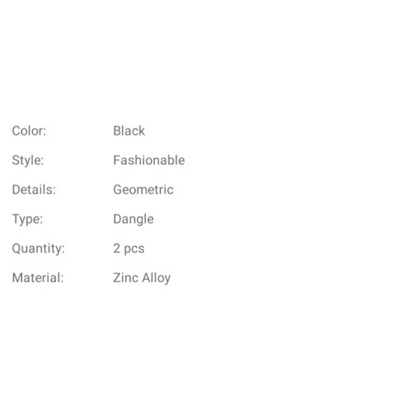 New Black Geometric Earrings - Picture 4 of 5